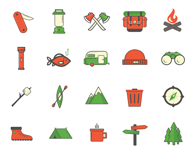 20-Camping-Outdoor-Icons