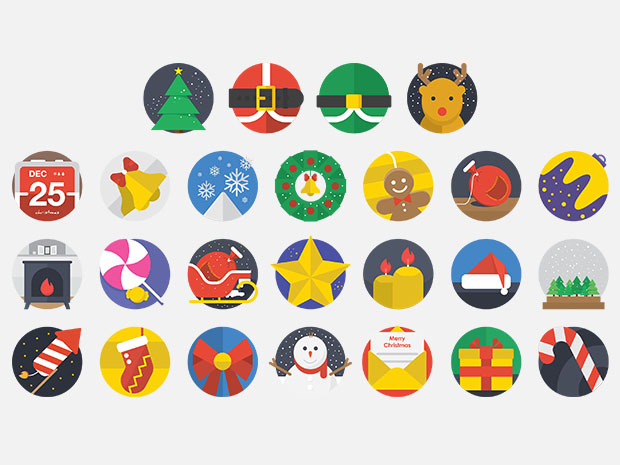 25-Free-Christmas-Flat-Icons