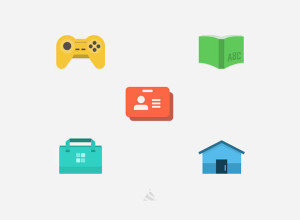 5-Flat-icon-with-PSD