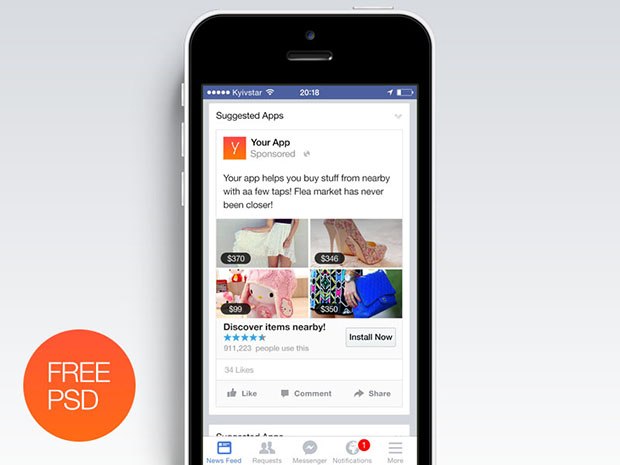 Download Facebook Ad Free PSD | Free Download PSD | DLPSD.