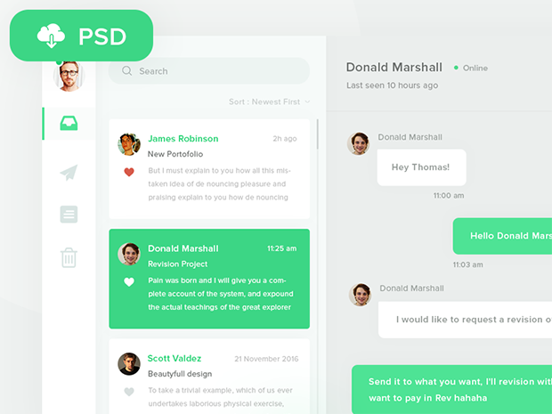 free-psd-direct-messaging