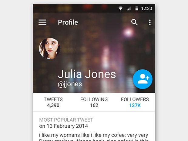 Free-Twitter-Profile-using-Material-Design