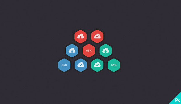 Hexagonal-Upload-Buttons