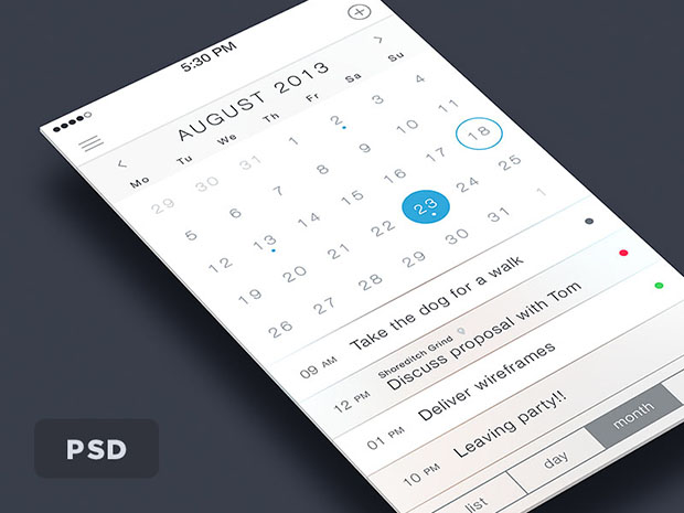 iOS7-Calendar-App-PSD